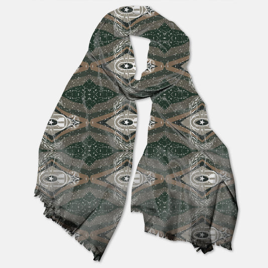 Print On Demand  - Pashmina Scarf - "Mid Century Modern EOD" (Green)