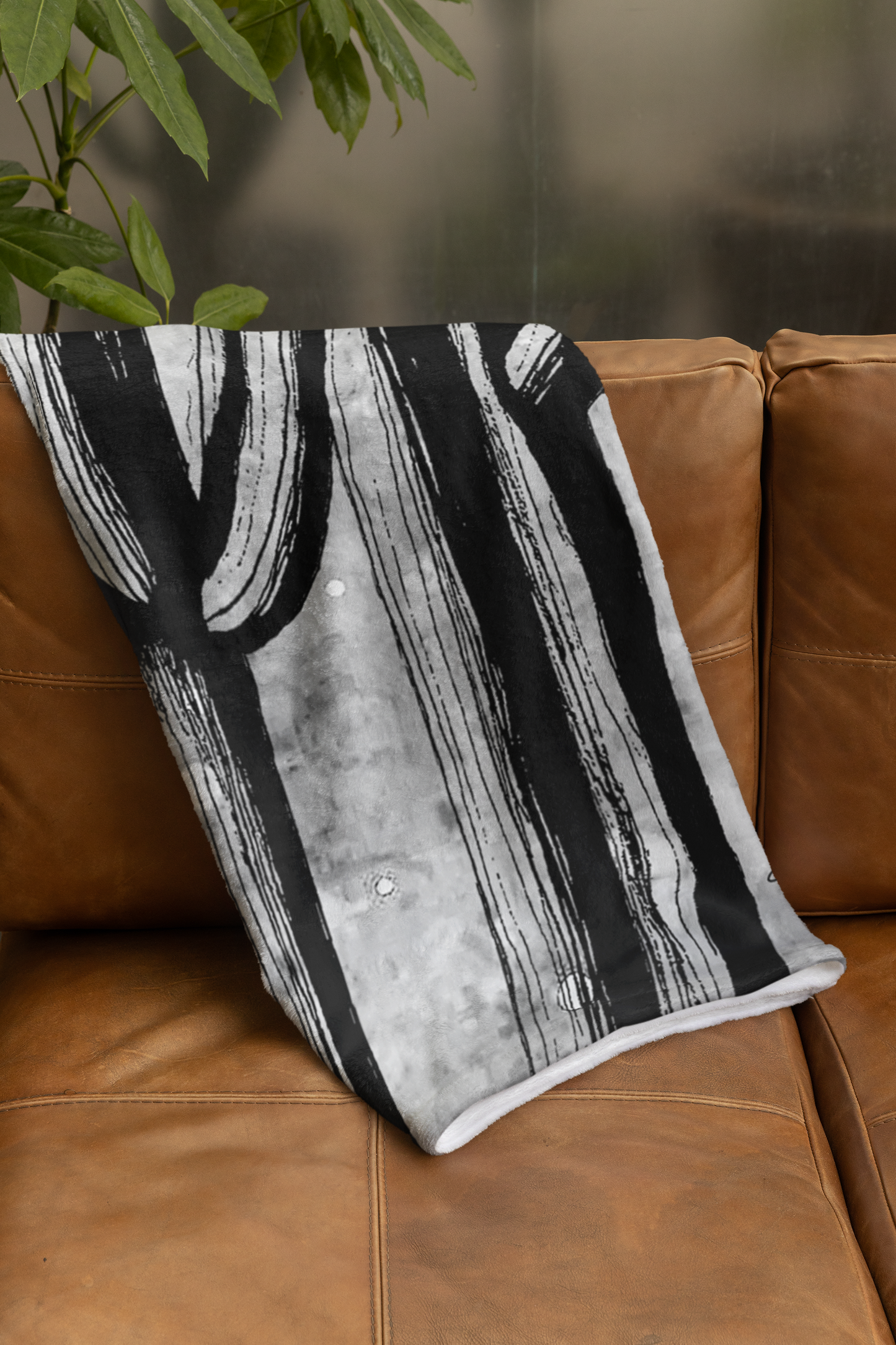 Pre-Order - Plush Throw Blanket - "Saguaro Forest Under the Moon"