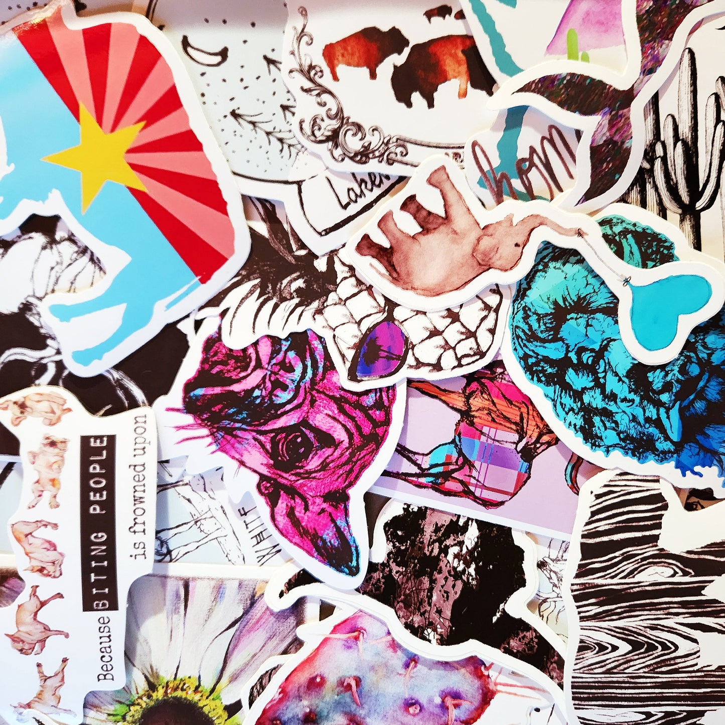 "Lakeside, AZ Cabin Snow Globe" Vinyl Sticker/Decal