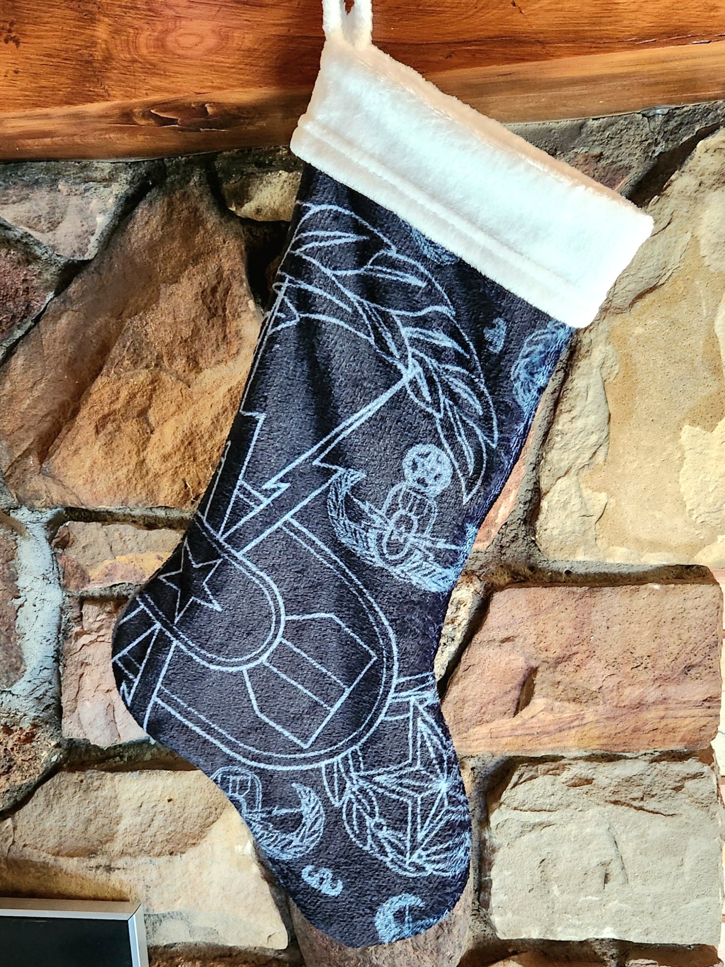 Stocking - "EOD Mixed Badges" (Grey on Black)