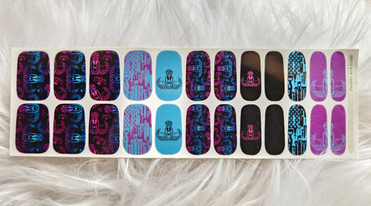 Nail Art Strips - "EOD BOMBre" (Purples & Blues)