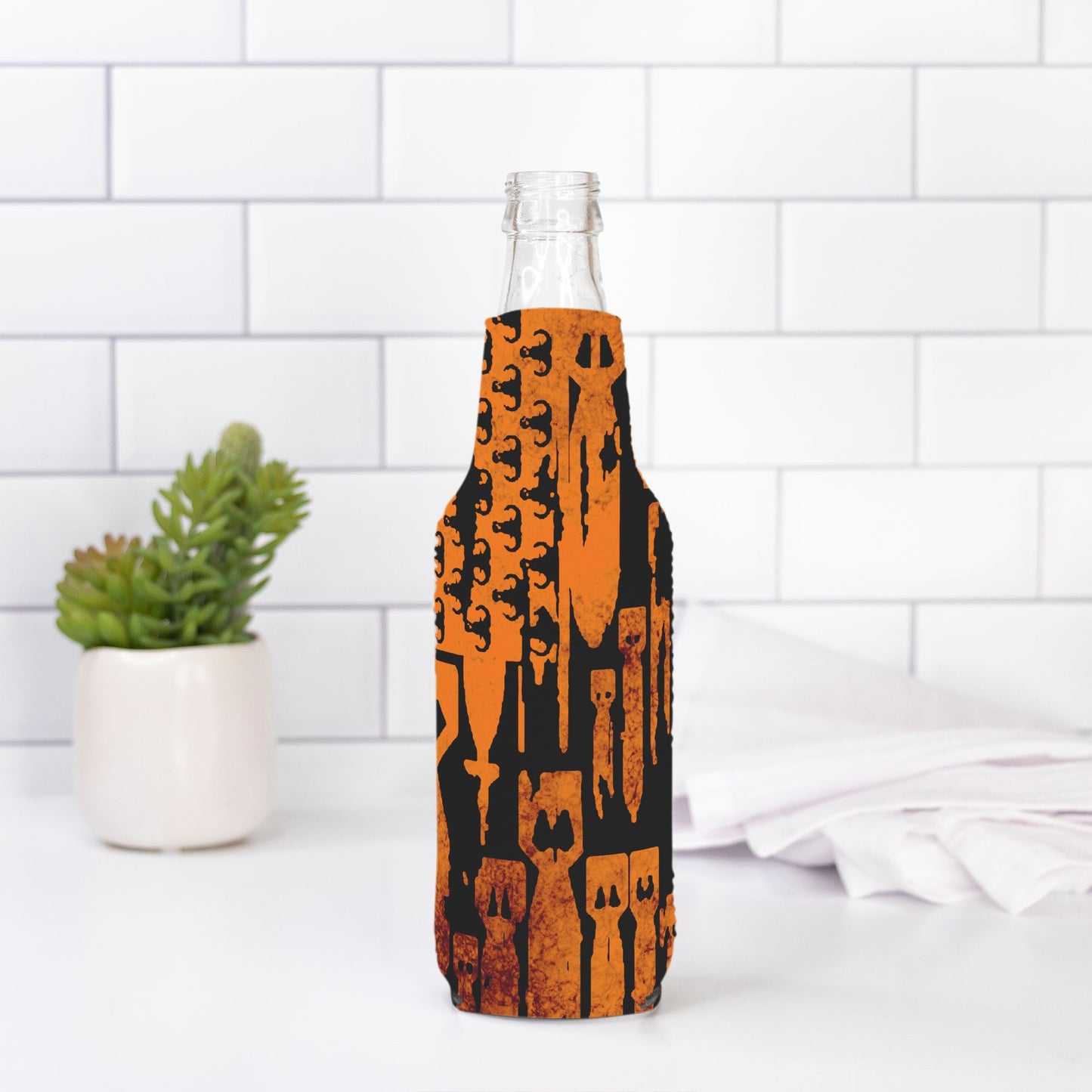 Bottle Wrap - "EOD Bomb Flag" (Orange on Black)