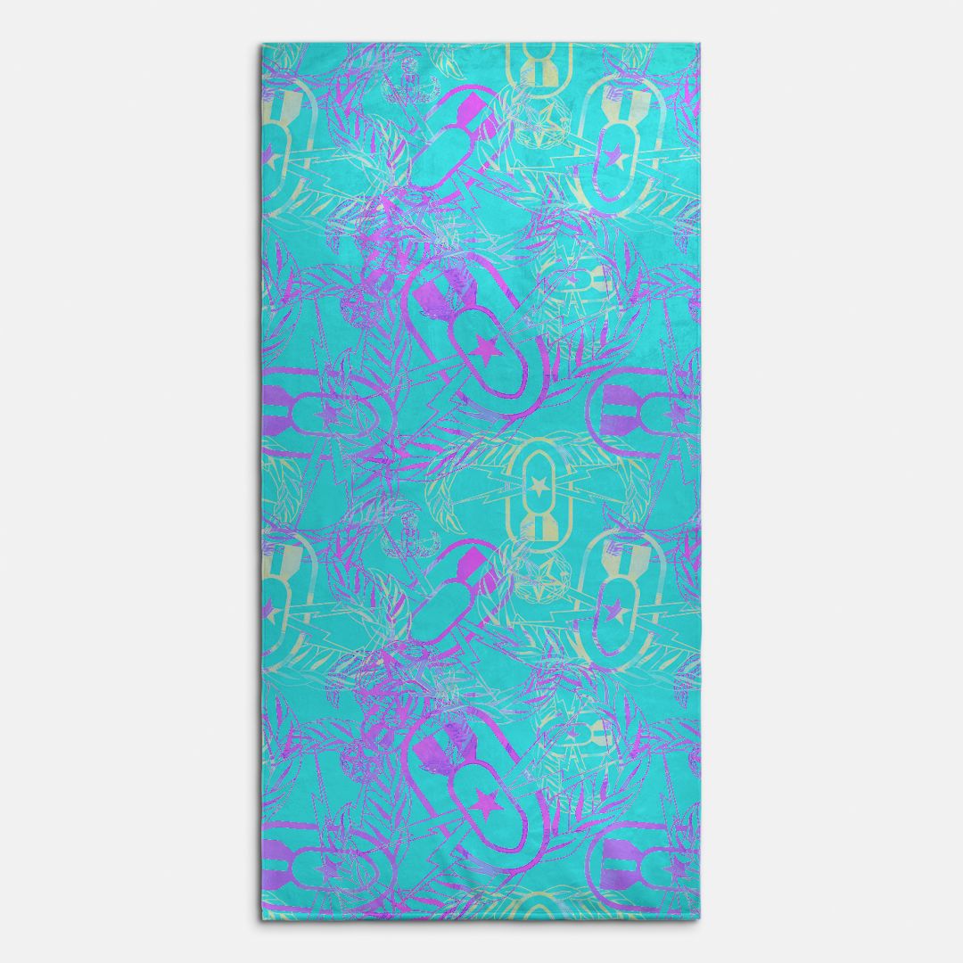 Beach Towel - "It's 5 o'clock Somewhere" (Light on Turquoise)