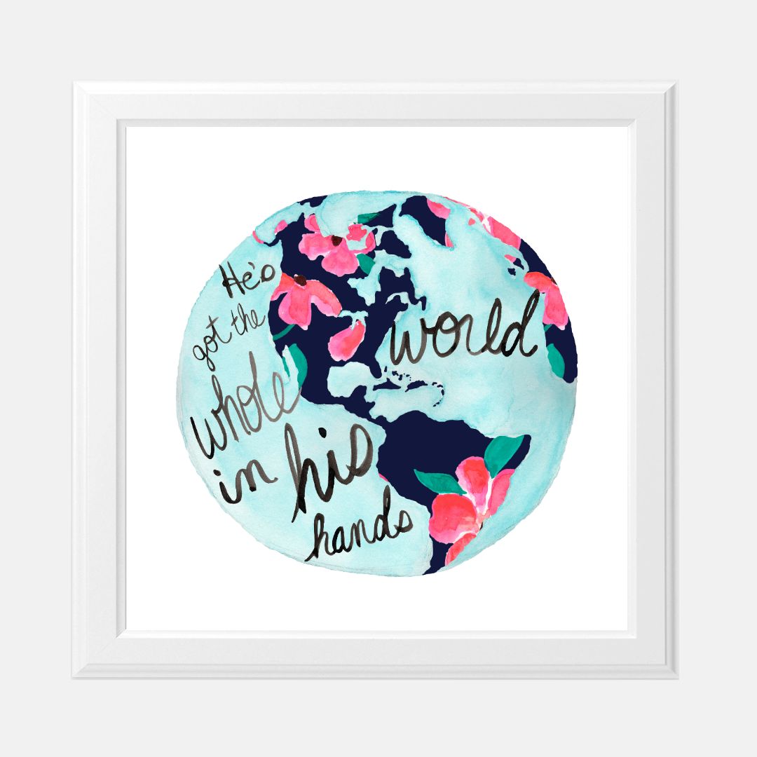 Print (8" x 8") - "He's Got the Whole World in His Hands"