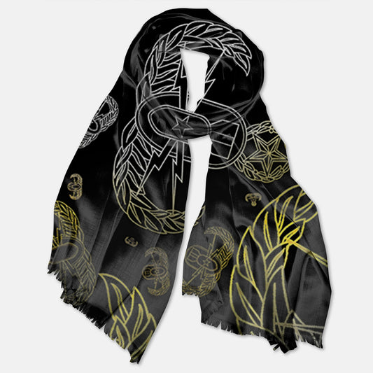 Print On Demand  - Pashmina Scarf - "EOD Mixed Badges" (Faded Yellow)