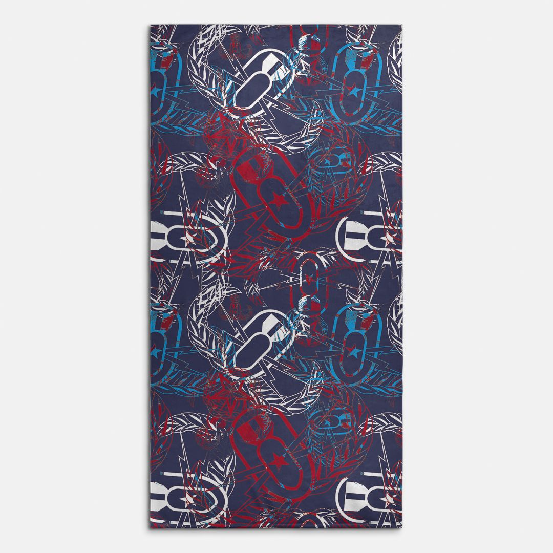 Beach Towel - "It's 5 o'clock Somewhere" Red, White, and Blues