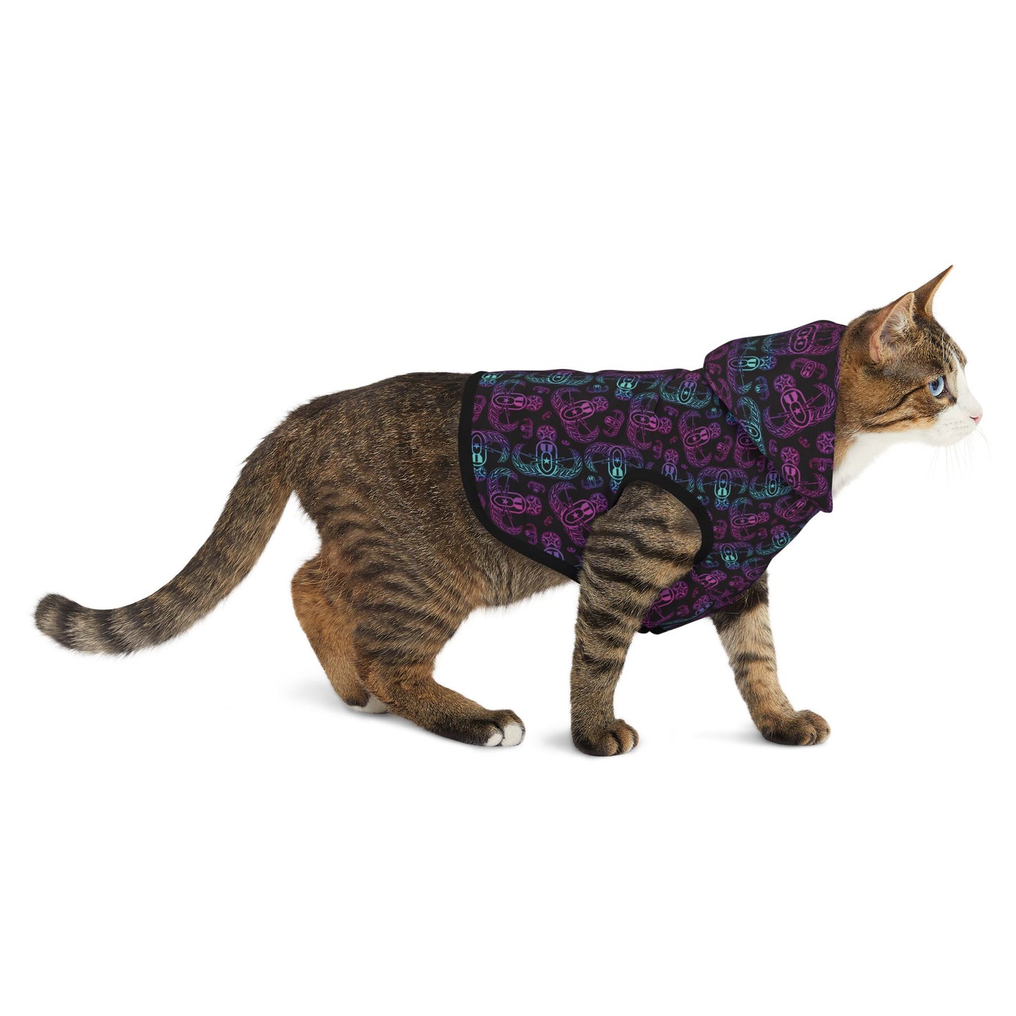 Pet Hoodie — "EOD BOMBre" (Pink/Turquoise/Purple)