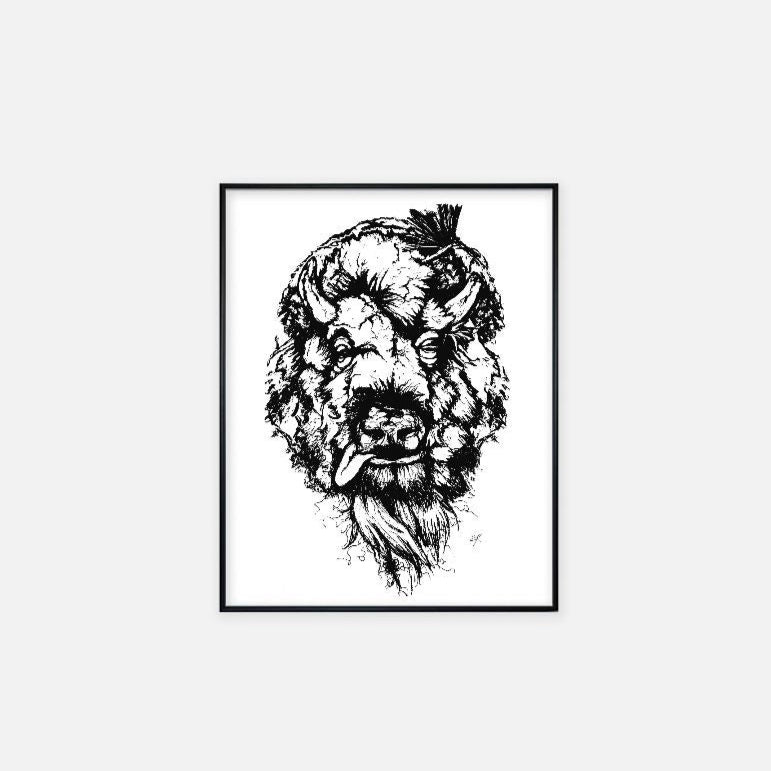 "Tattered Buffalo" - Print (11" x 14")