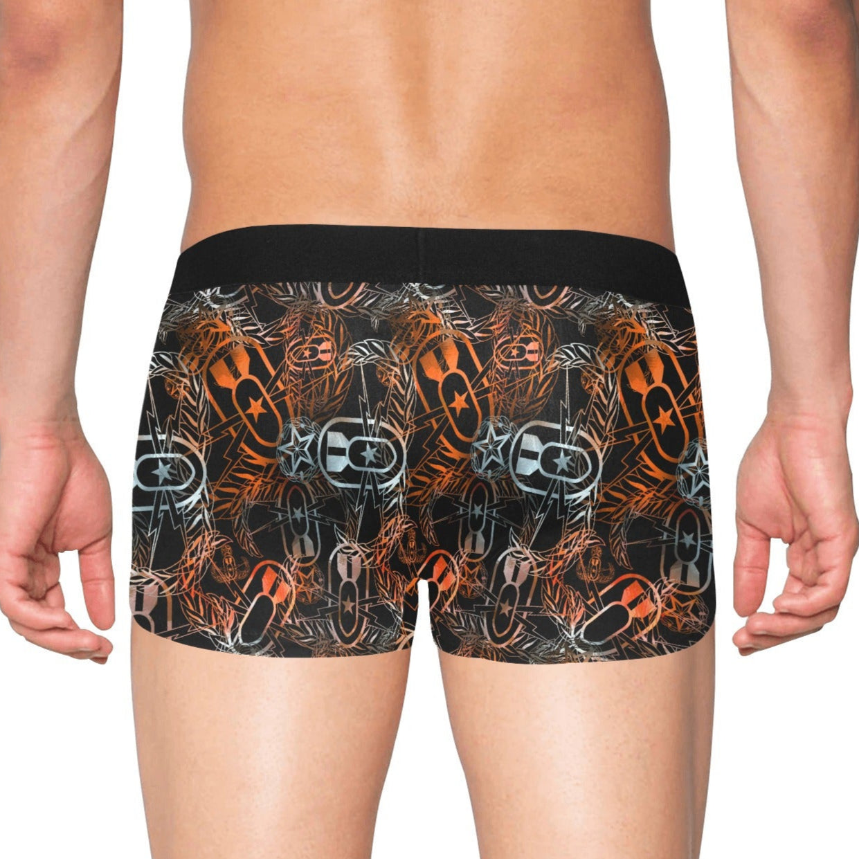 Men's Boxer Briefs with Fly - "It's 5 o'clock Somewhere" (Orange on Black)