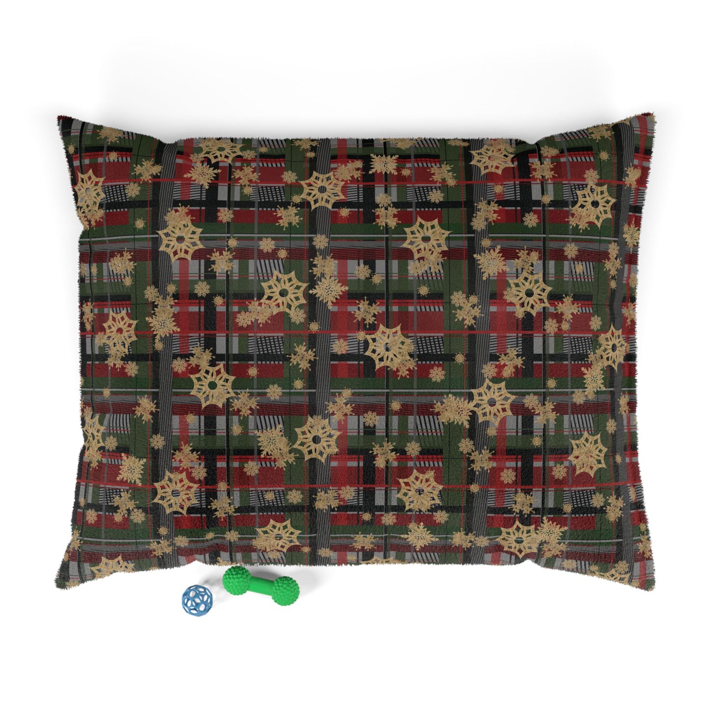 Pet Bed — "Snowflake Plaid"