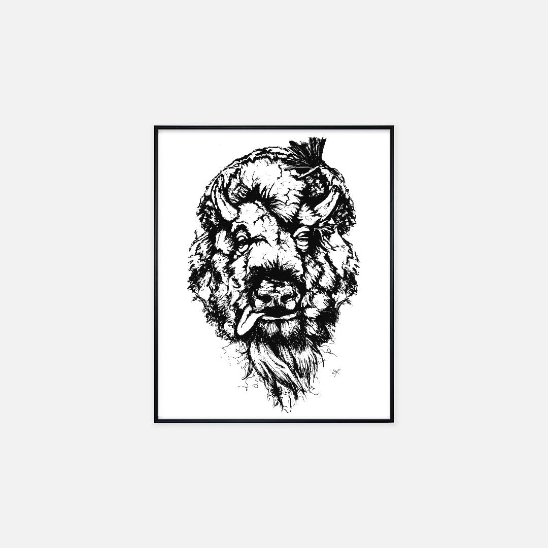 "Tattered Buffalo" - Print (16" x 20")
