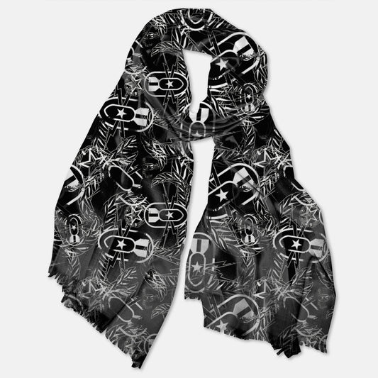 Print On Demand  - Pashmina Scarf - "It's 5 o'clock Somewhere" (White on Black)