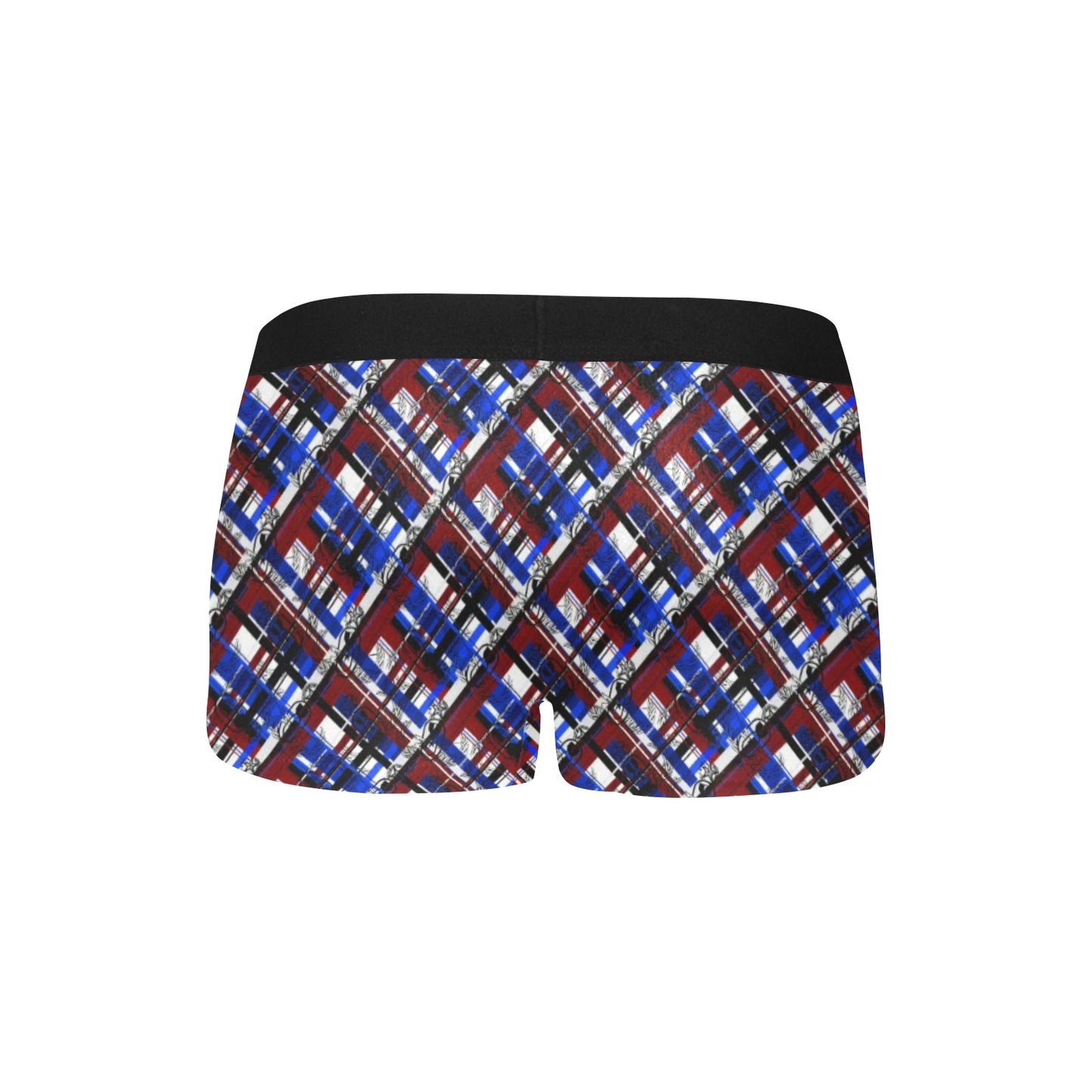 Men's Boxer Briefs with Fly - "EOD Plaid" (Red, White, and Blue)
