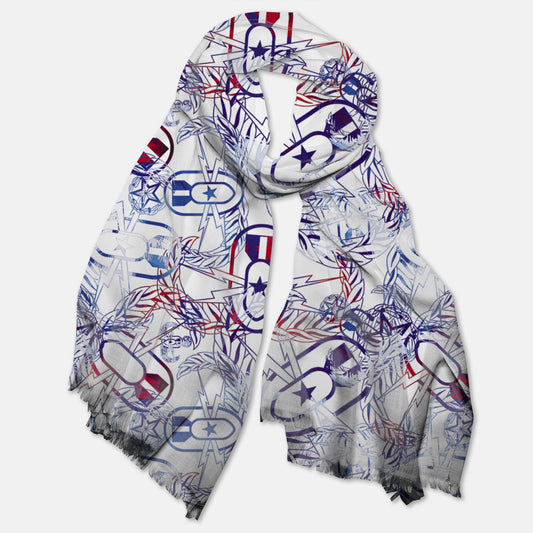 Print On Demand  - Pashmina Scarf - "It's 5 o'clock Somewhere" (Red, White, & Boom!)