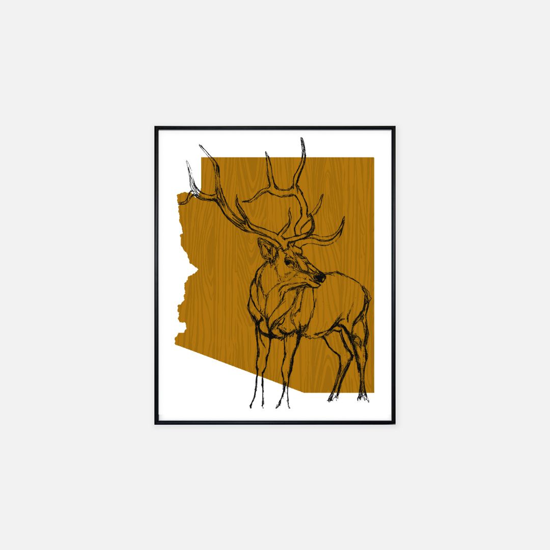 Print (16" x 20") - "Arizona Elk" (Gold)