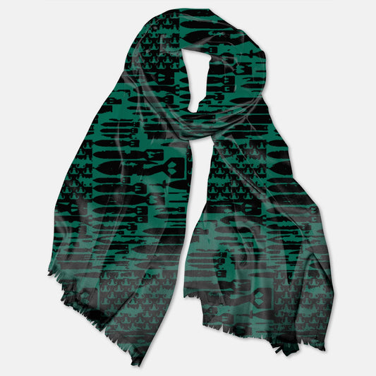 Print On Demand  - Pashmina Scarf - "EOD Bomb Flag" (Black on Green)