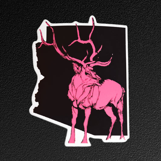 AZ Elk in Pink Vinyl Sticker/Decal