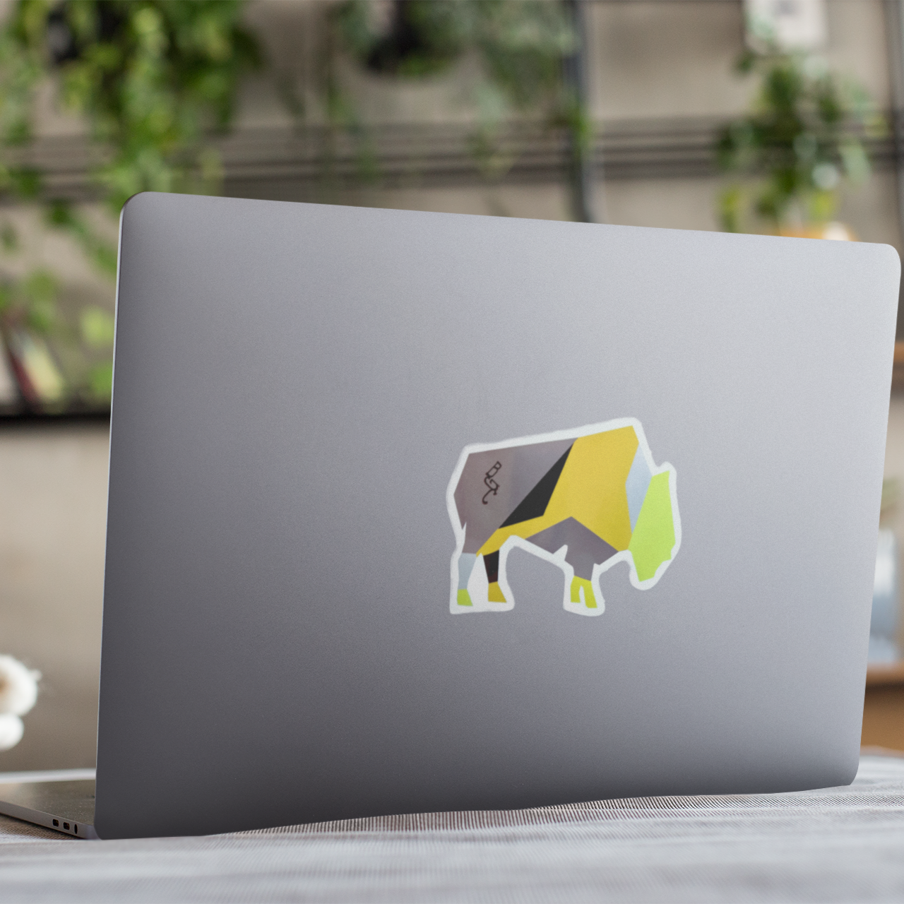 Vinyl Sticker/Decal - "Abstract Bison (Yellow)"