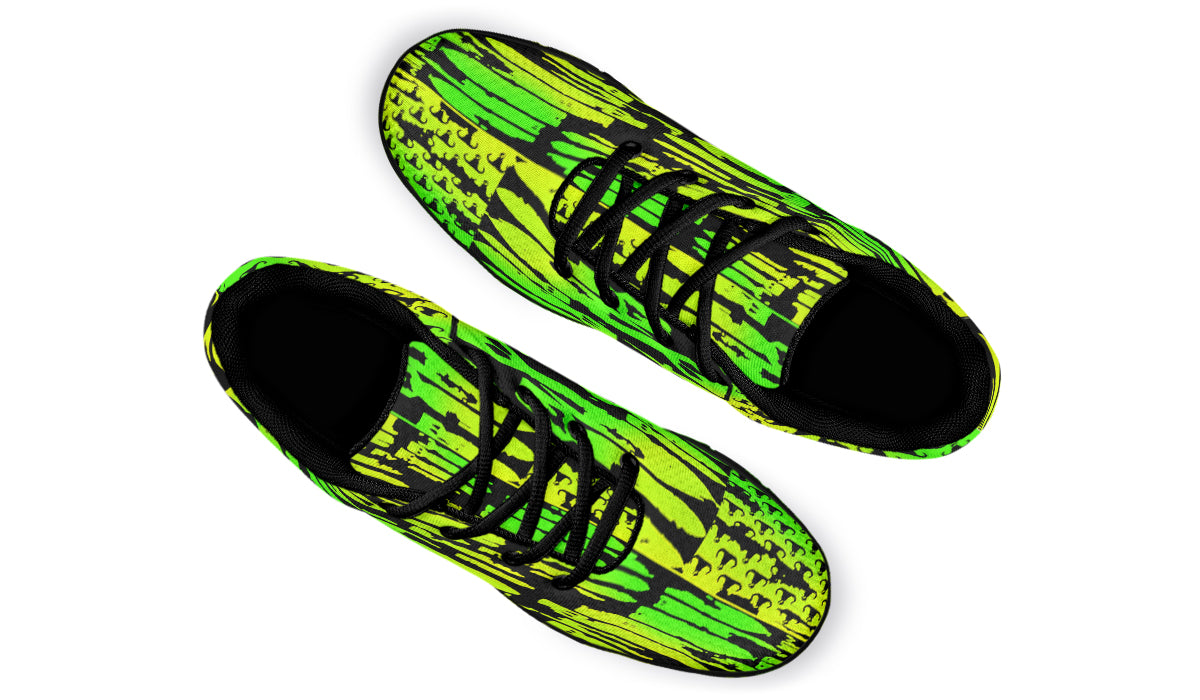Print On Demand - Sneakers - "EOD Bomb Flag" (Lemon Lime on Black)