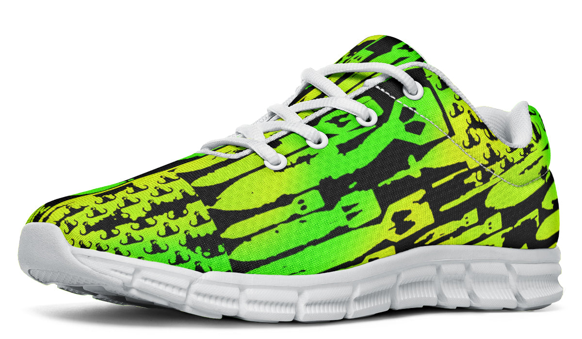 Print On Demand - Sneakers - "EOD Bomb Flag" (Lemon Lime on Black)