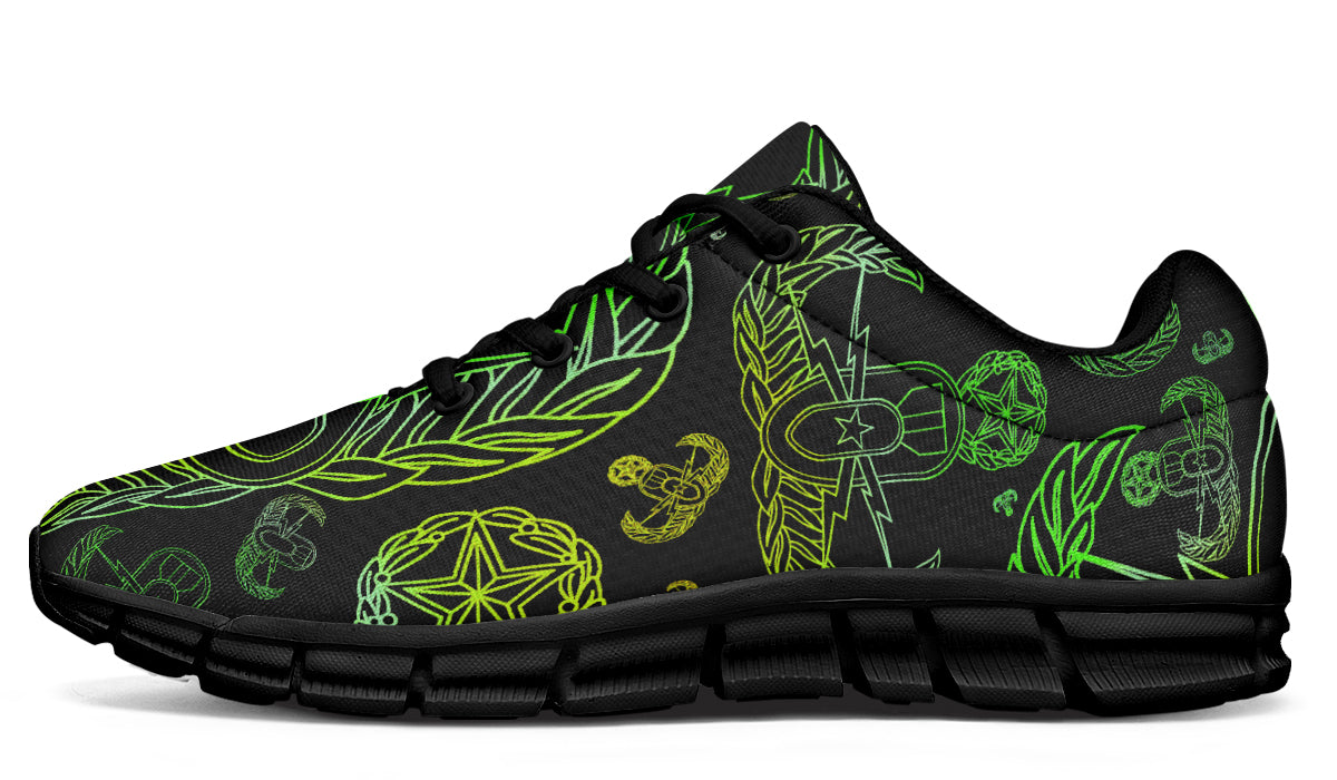 Print On Demand - Sneakers - "EOD Mixed Badges" (Lemon Lime on Black)