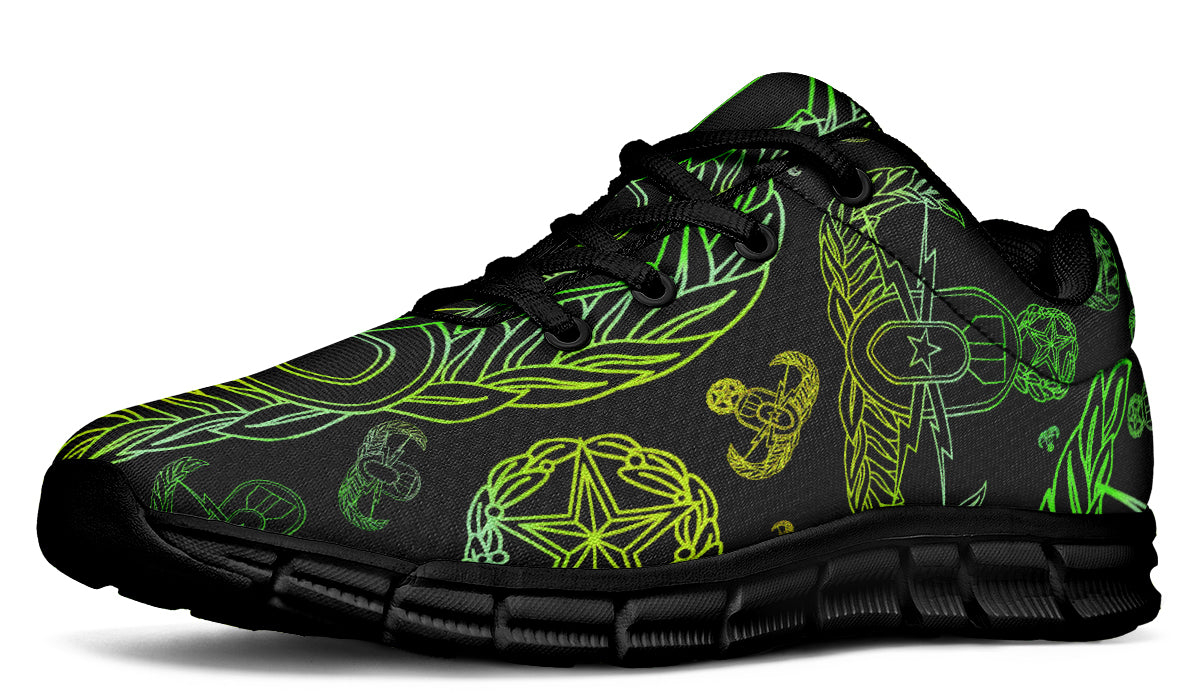 Print On Demand - Sneakers - "EOD Mixed Badges" (Lemon Lime on Black)