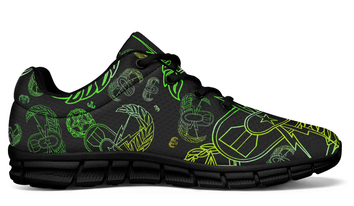 Print On Demand - Sneakers - "EOD Mixed Badges" (Lemon Lime on Black)