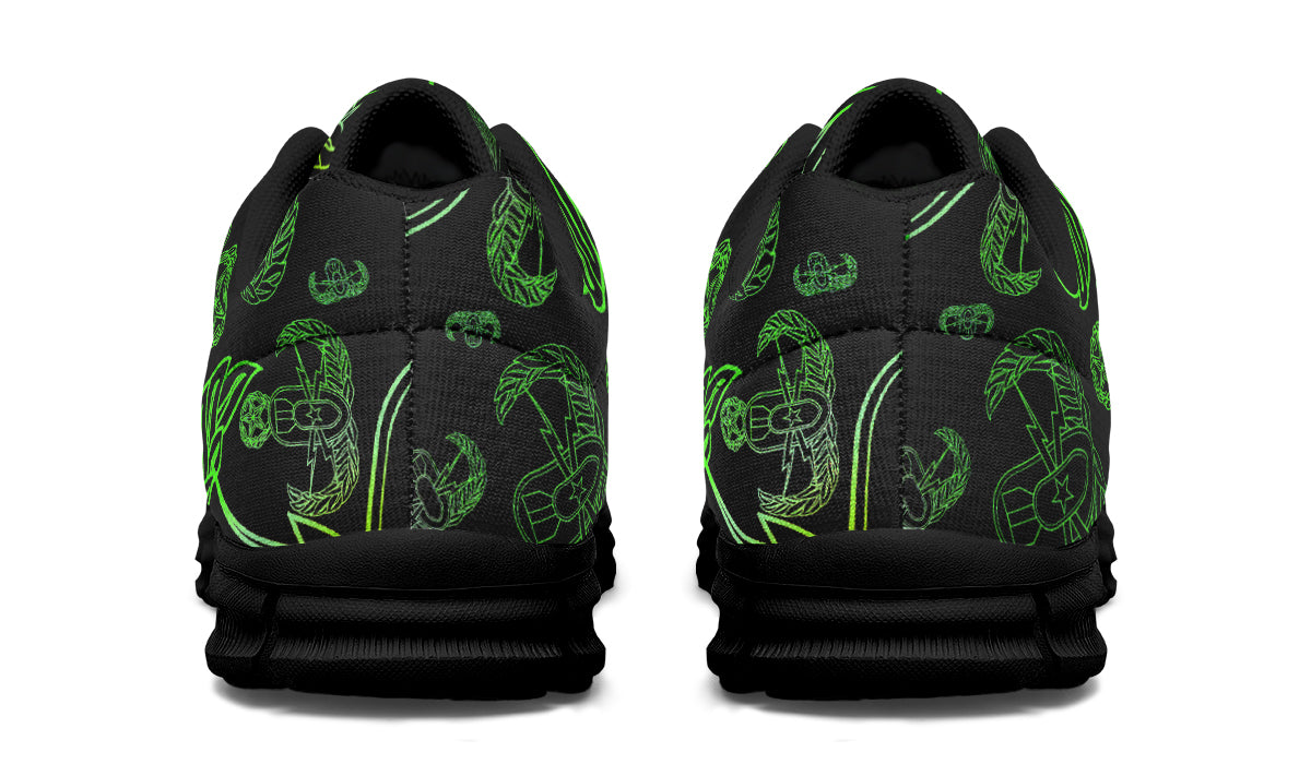 Print On Demand - Sneakers - "EOD Mixed Badges" (Lemon Lime on Black)