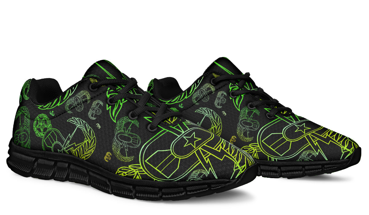 Print On Demand - Sneakers - "EOD Mixed Badges" (Lemon Lime on Black)