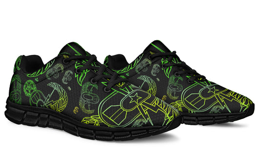 Print On Demand - Sneakers - "EOD Mixed Badges" (Lemon Lime on Black)