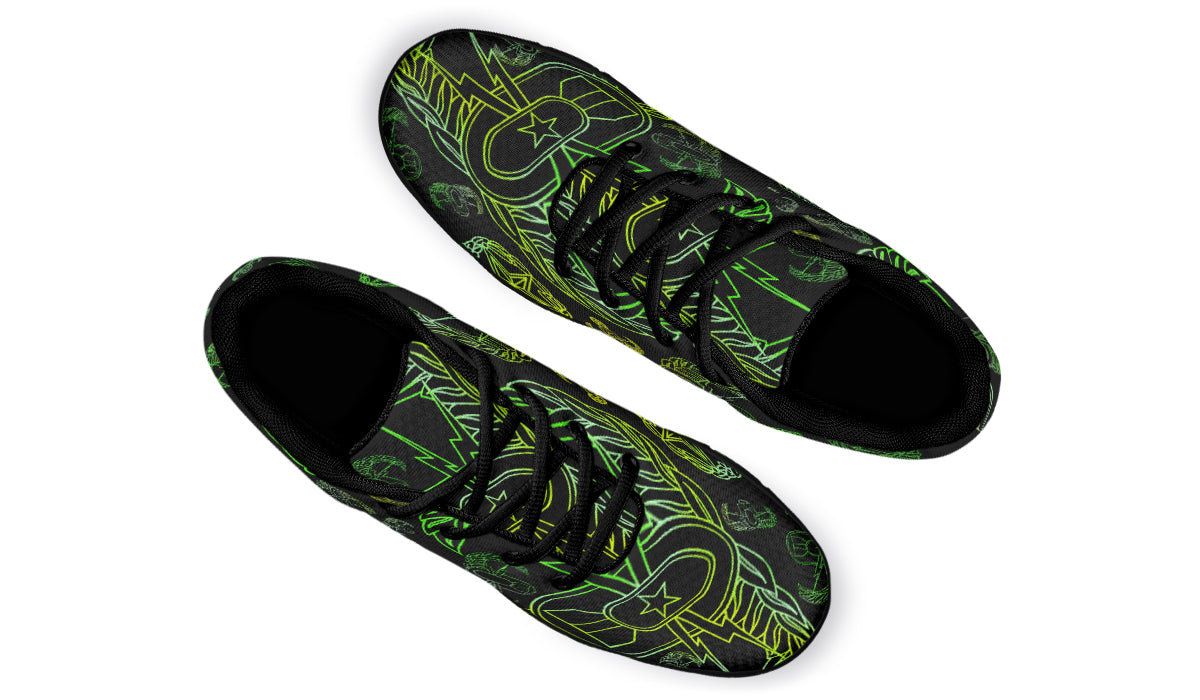 Print On Demand - Sneakers - "EOD Mixed Badges" (Lemon Lime on Black)