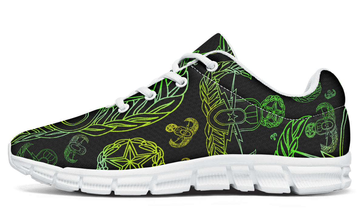 Print On Demand - Sneakers - "EOD Mixed Badges" (Lemon Lime on Black)