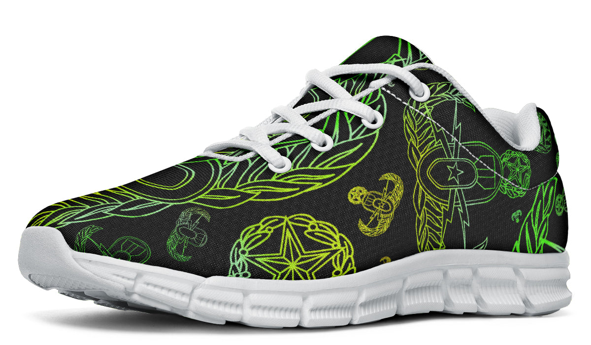 Print On Demand - Sneakers - "EOD Mixed Badges" (Lemon Lime on Black)