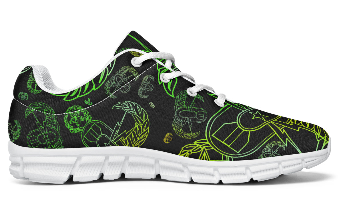 Print On Demand - Sneakers - "EOD Mixed Badges" (Lemon Lime on Black)
