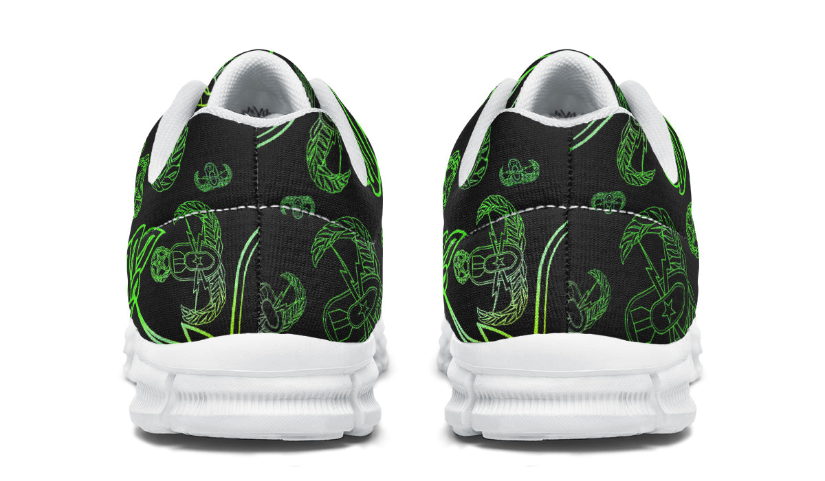 Print On Demand - Sneakers - "EOD Mixed Badges" (Lemon Lime on Black)