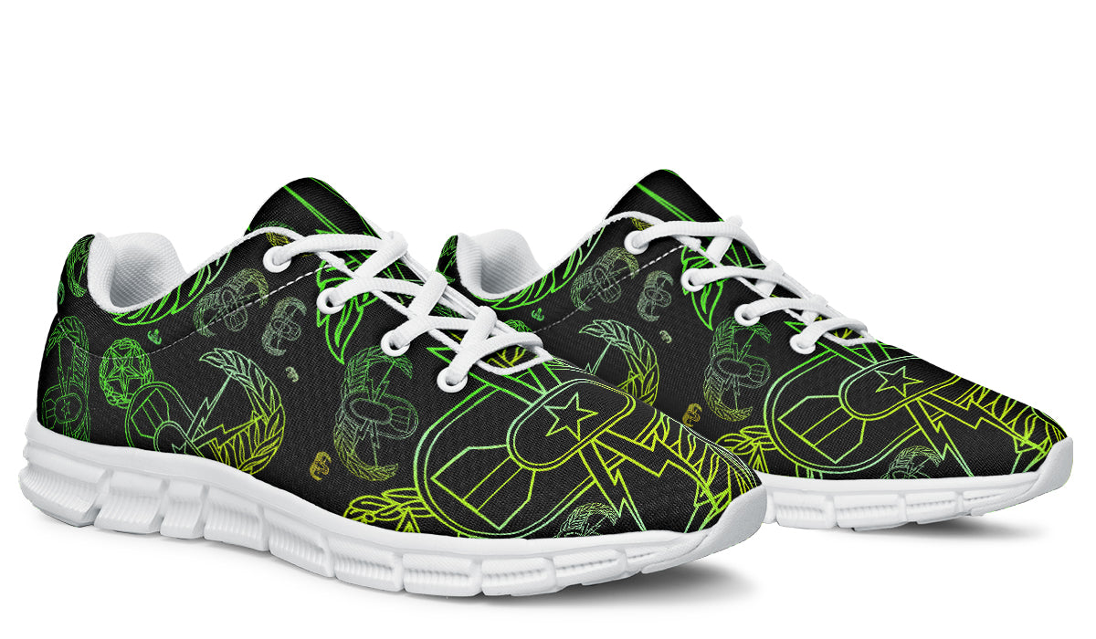 Print On Demand - Sneakers - "EOD Mixed Badges" (Lemon Lime on Black)