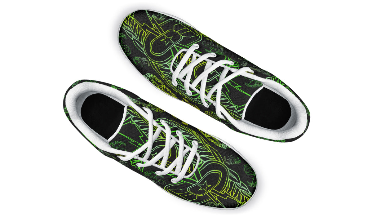 Print On Demand - Sneakers - "EOD Mixed Badges" (Lemon Lime on Black)