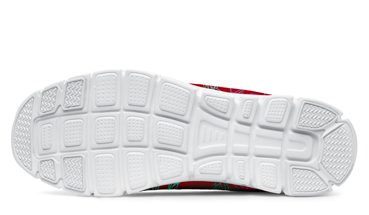 Print On Demand - Sneakers - "EOD Mixed Badges" (Multicolor on Red)