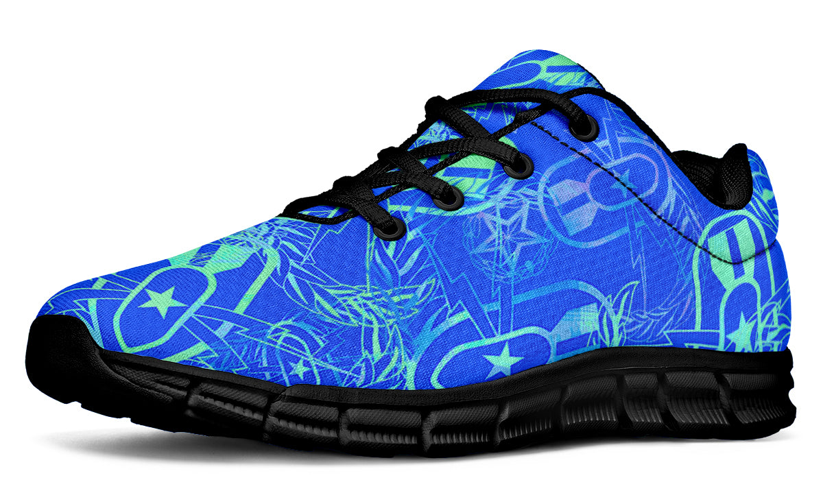 Print On Demand - Sneakers - "It's 5 o'clock Somewhere" (Green on Blue)