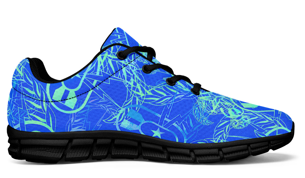 Print On Demand - Sneakers - "It's 5 o'clock Somewhere" (Green on Blue)