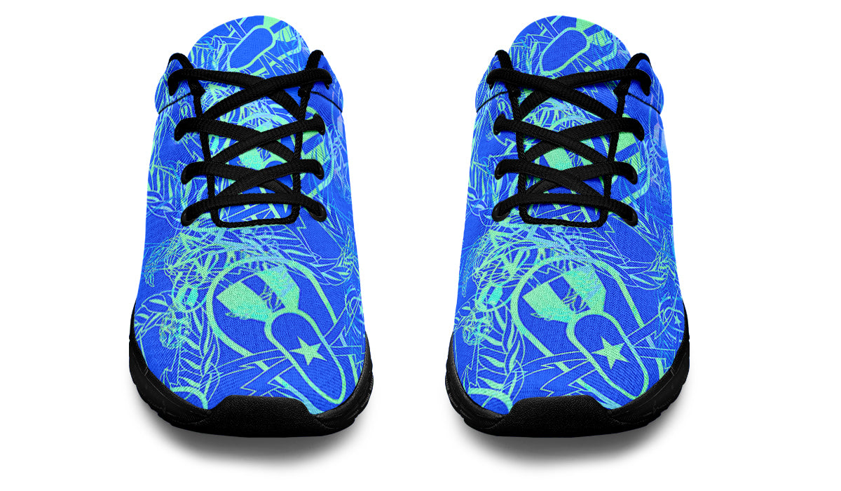 Print On Demand - Sneakers - "It's 5 o'clock Somewhere" (Green on Blue)