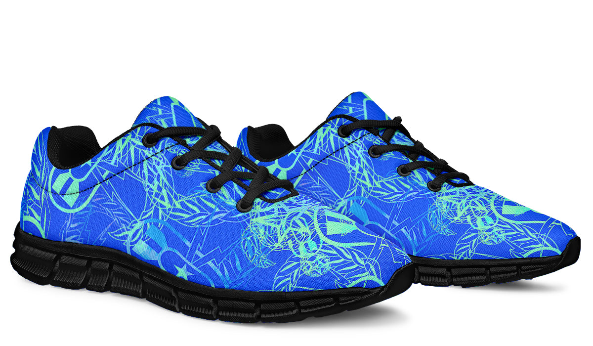 Print On Demand - Sneakers - "It's 5 o'clock Somewhere" (Green on Blue)