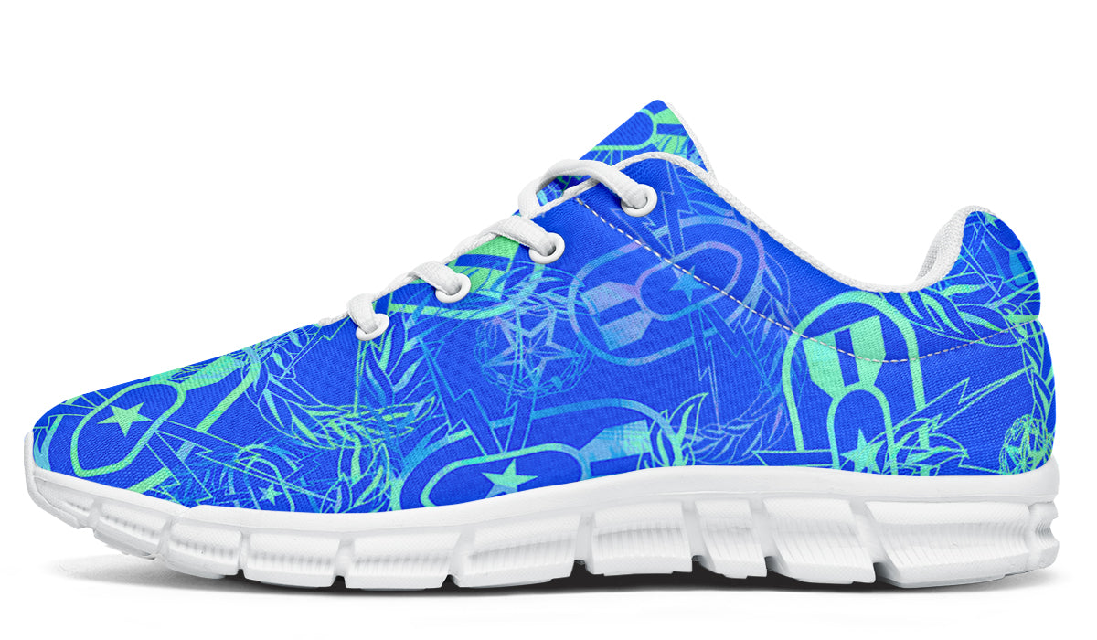 Print On Demand - Sneakers - "It's 5 o'clock Somewhere" (Green on Blue)