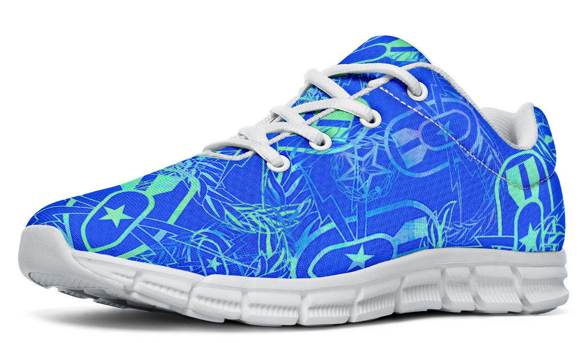 Print On Demand - Sneakers - "It's 5 o'clock Somewhere" (Green on Blue)