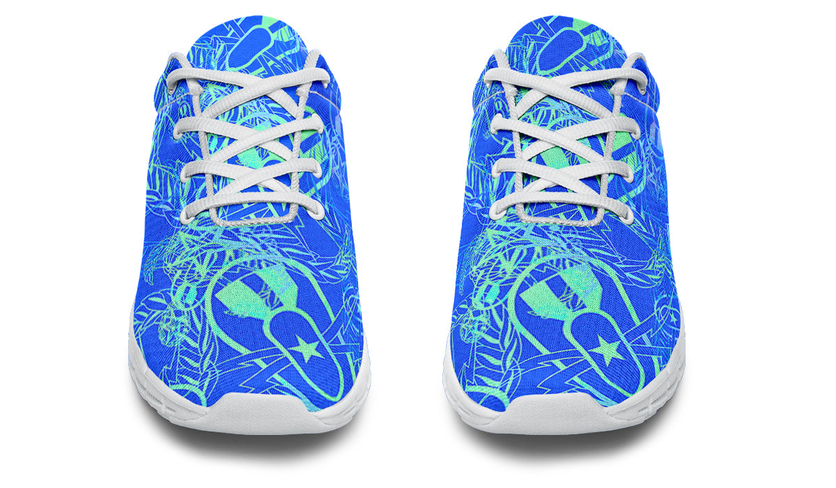 Print On Demand - Sneakers - "It's 5 o'clock Somewhere" (Green on Blue)