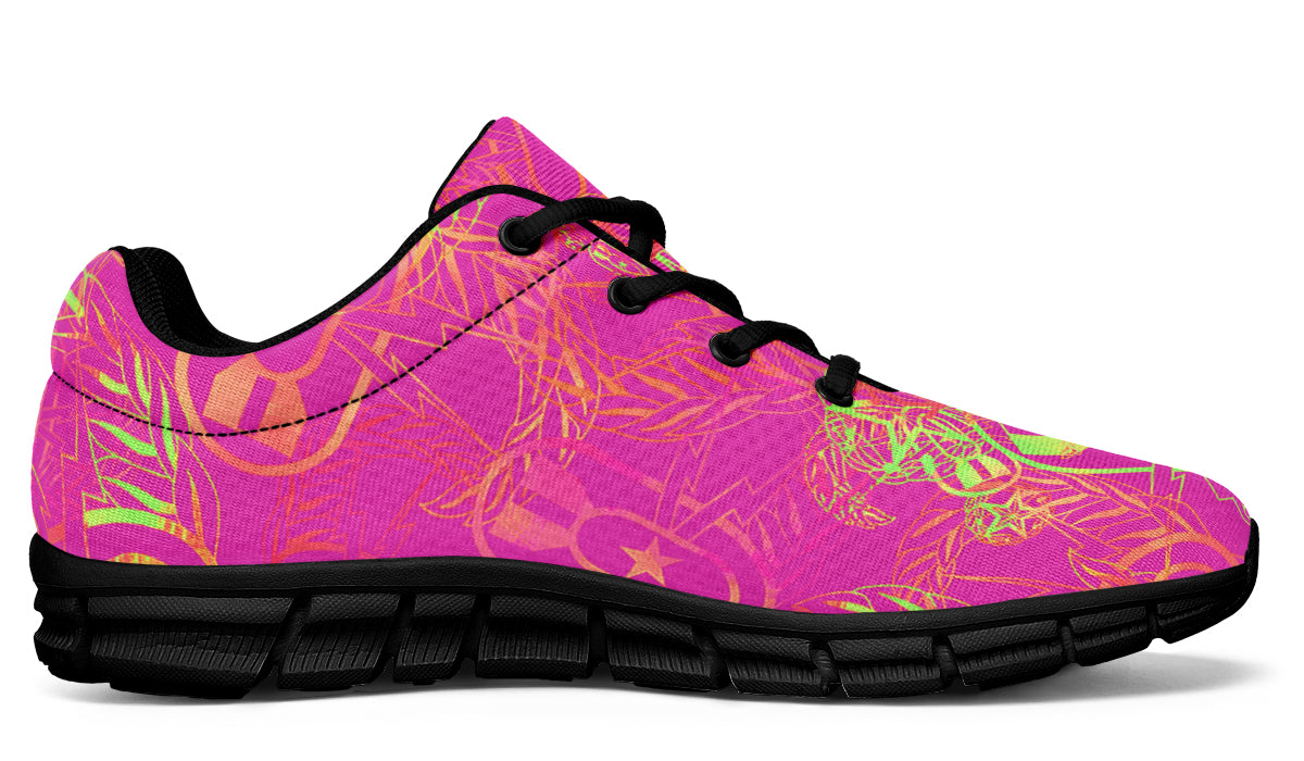 Print On Demand - Sneakers - "It's 5 o'clock Somewhere" (Neon Pink & Yellow)