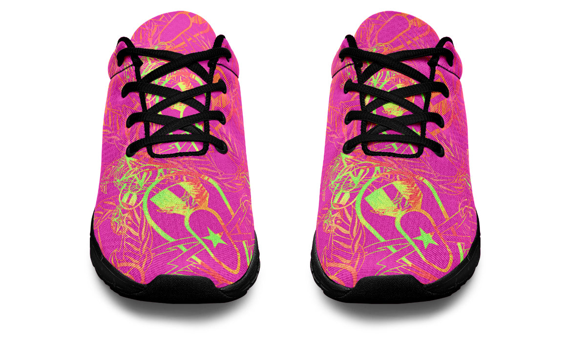 Print On Demand - Sneakers - "It's 5 o'clock Somewhere" (Neon Pink & Yellow)
