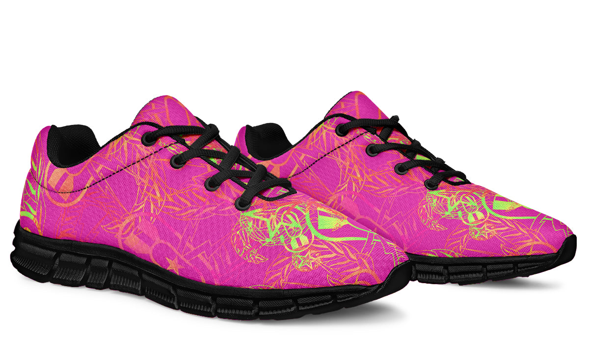 Print On Demand - Sneakers - "It's 5 o'clock Somewhere" (Neon Pink & Yellow)