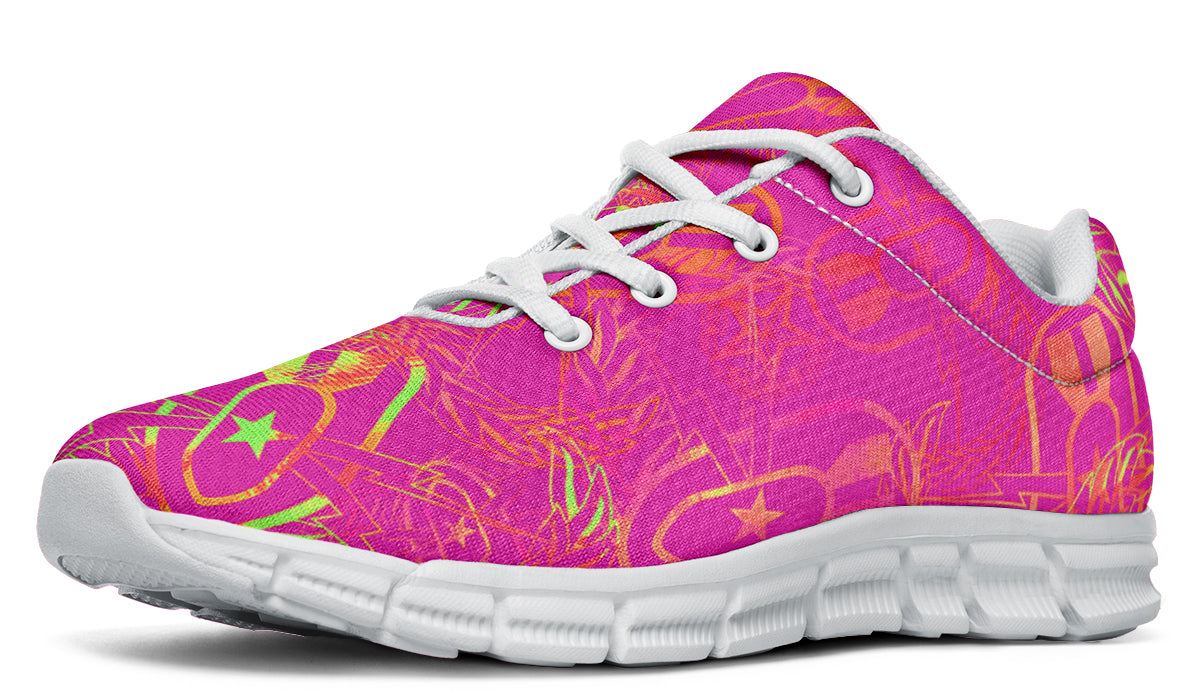 Print On Demand - Sneakers - "It's 5 o'clock Somewhere" (Neon Pink & Yellow)