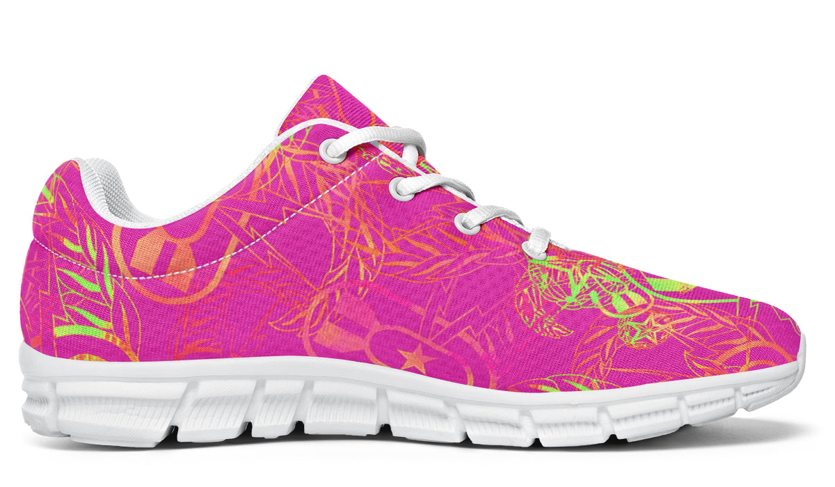 Print On Demand - Sneakers - "It's 5 o'clock Somewhere" (Neon Pink & Yellow)